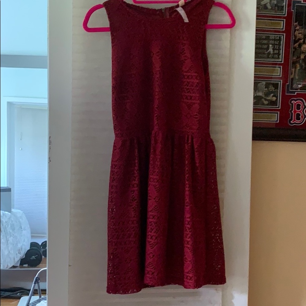 Red lace a line dress
